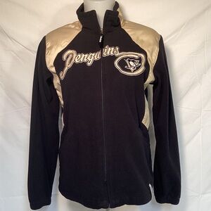 Reebok Pittsburgh Penguins Black and Gold Fleece Jacket Women’s Size Medium